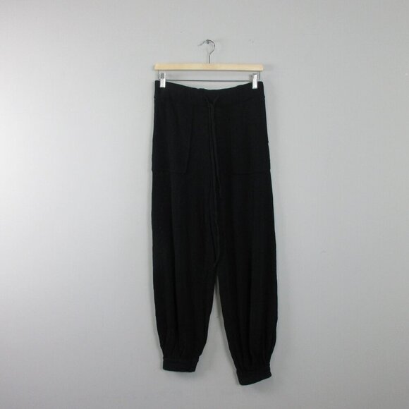 FP Free People Beach Women Knit Pants S Black Lounge Pull On Balloon Jogger 450 - Picture 1 of 13
